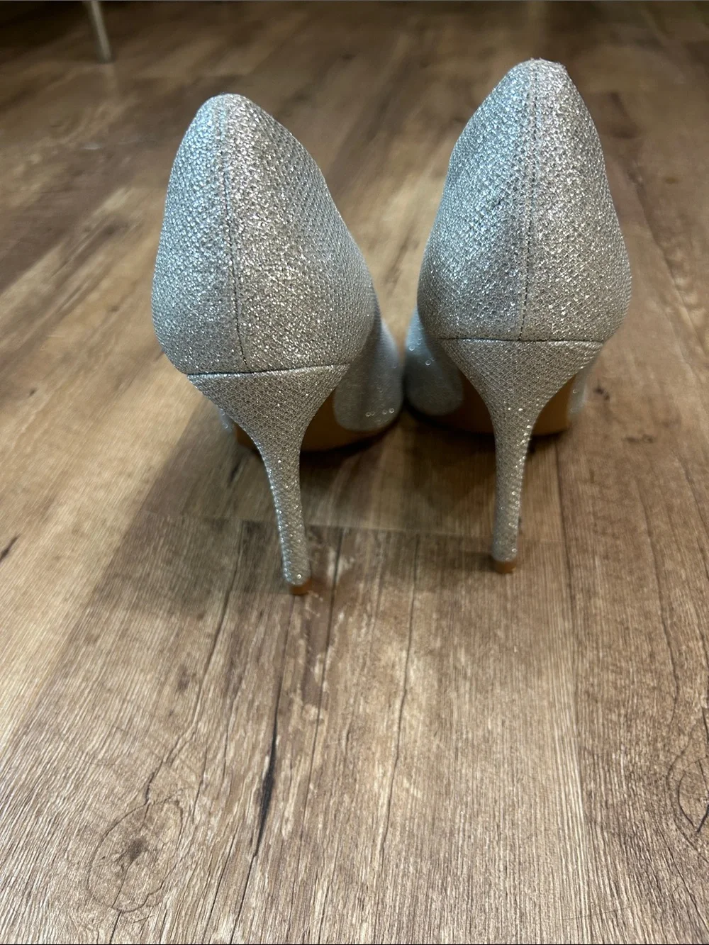 Women's Glitter Pointed-Toe Stiletto Heels - Silver